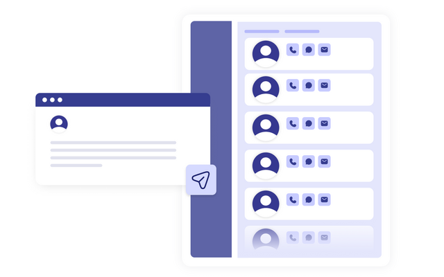 Une maquette illustrant la fonctionnalité e-mail de la campagne de prospection