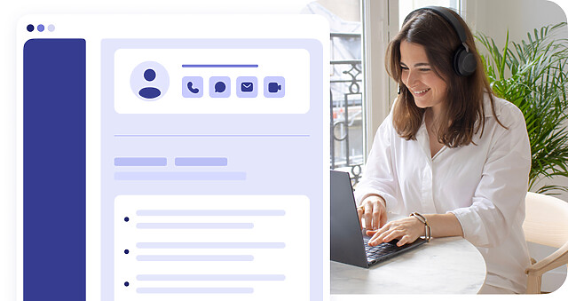 Agent de centre de contact et fiche client avec les différents canaux de prospection