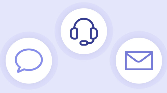 Trois icônes, messagerie, email, et appels afin de montre les différentes statistiques pour centre d'appels.