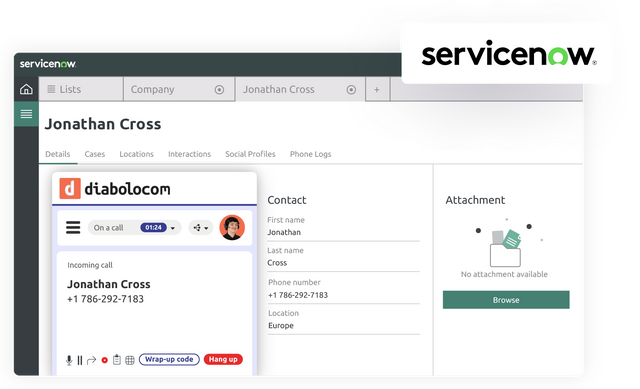 L'intégration CTI Diabolocom et ServiceNow facilite vos campagnes d'appels