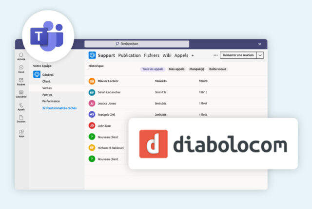 L'intégration CTI Diabolocom à Microsoft Teams permet une connection fluide entre vos outils
