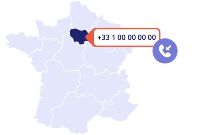 Carte de la France pointant l'Île-de-France avec un numéro 01.