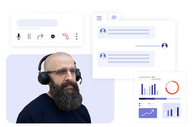 Agent de centre de contact, retranscription d'appel et statistiques