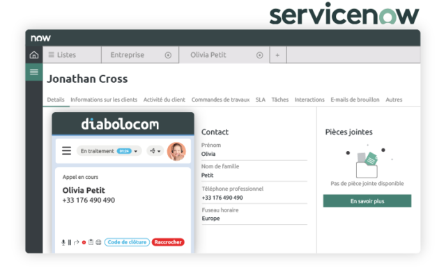 Intégration CTI de ServiceNow pour votre équipe commerciale