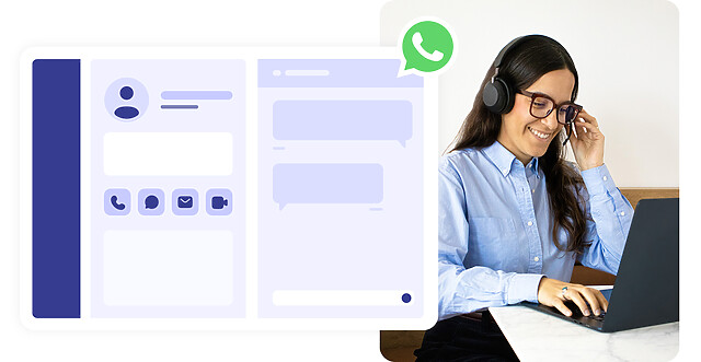 Agent de centre de contact et interface CCaaS avec WhatsApp pour call center